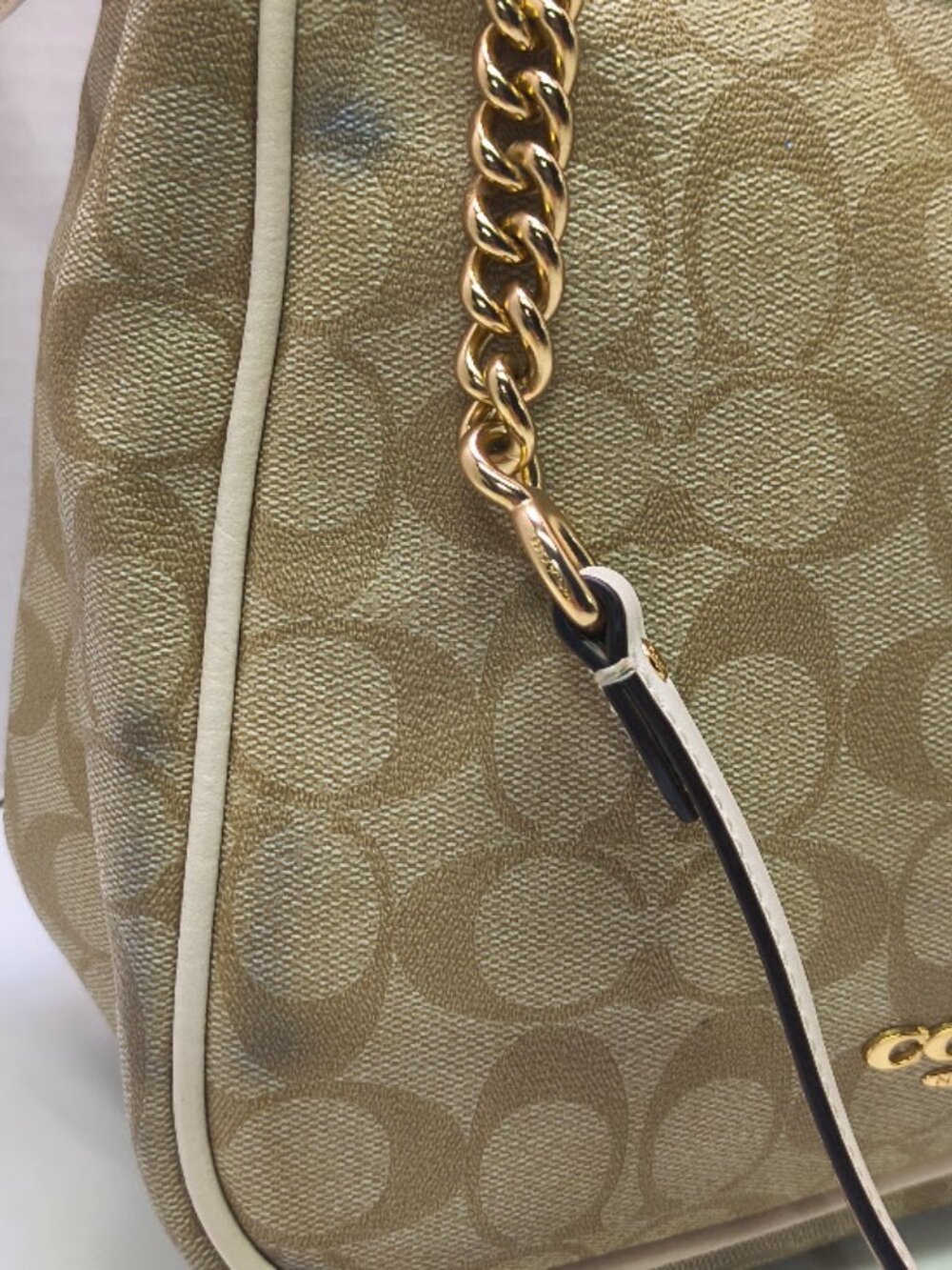 Coach C8152 Cammie Chain Bucket Bag In Signature Canvas Smooth Leather - Picture 15 of 15